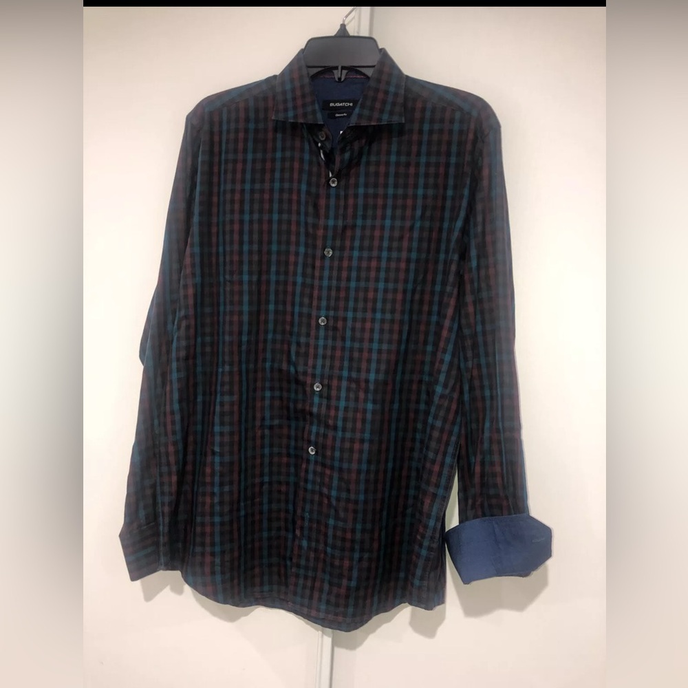 Bugatchi Uomo Checker Multicolor Button Down Shir… - image 1